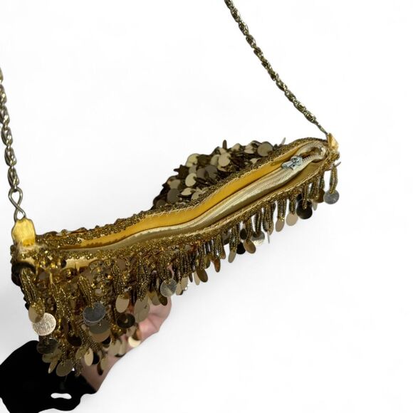 ✨ Vintage Gold Sequin Bag – Boho Glam Statement Piece ✨ - Picture 5 of 8